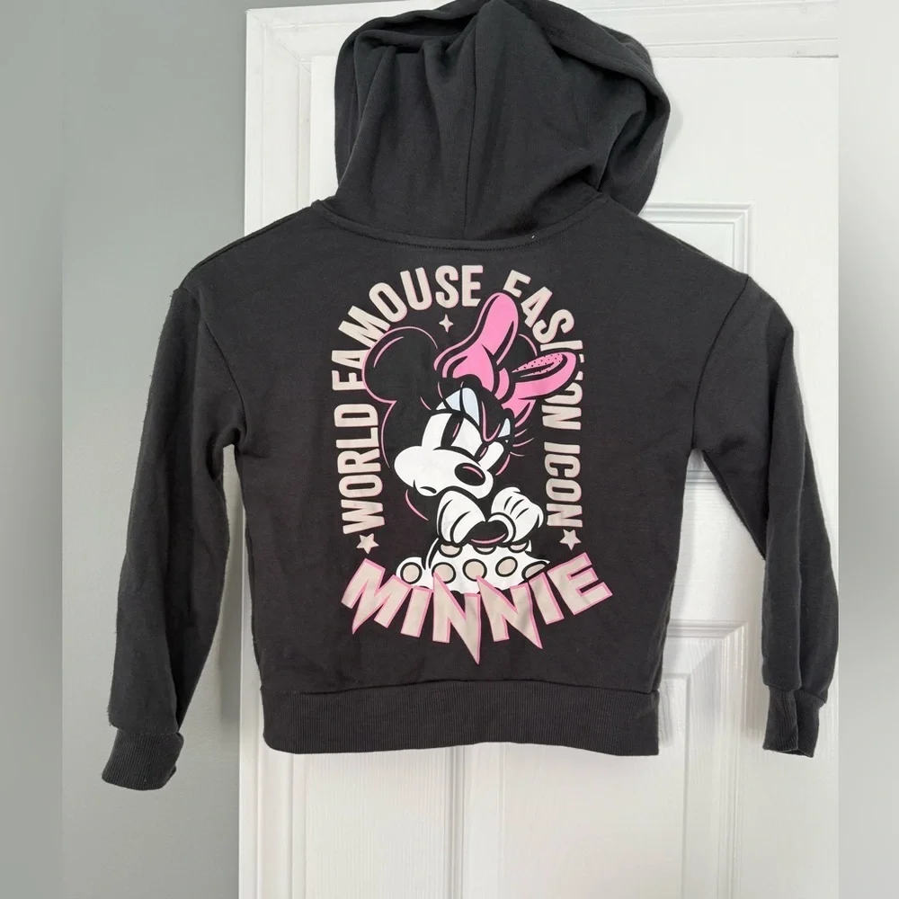 Disney Minnie Mouse Black and Pink Kids Hoodie